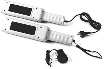 Two hand-held UV light wands with ergonomic grips and electrical cord.