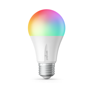 A bulb with full spectrum rainbow colors.