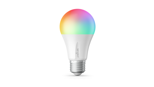 A sengled light bulb in rainbow colors.