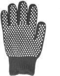 Oven mitt with grippy dots on the surface.